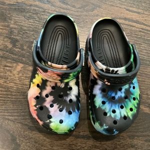 CROCS Tie-Dye Clogs - Black, Blue, Green, Yellow